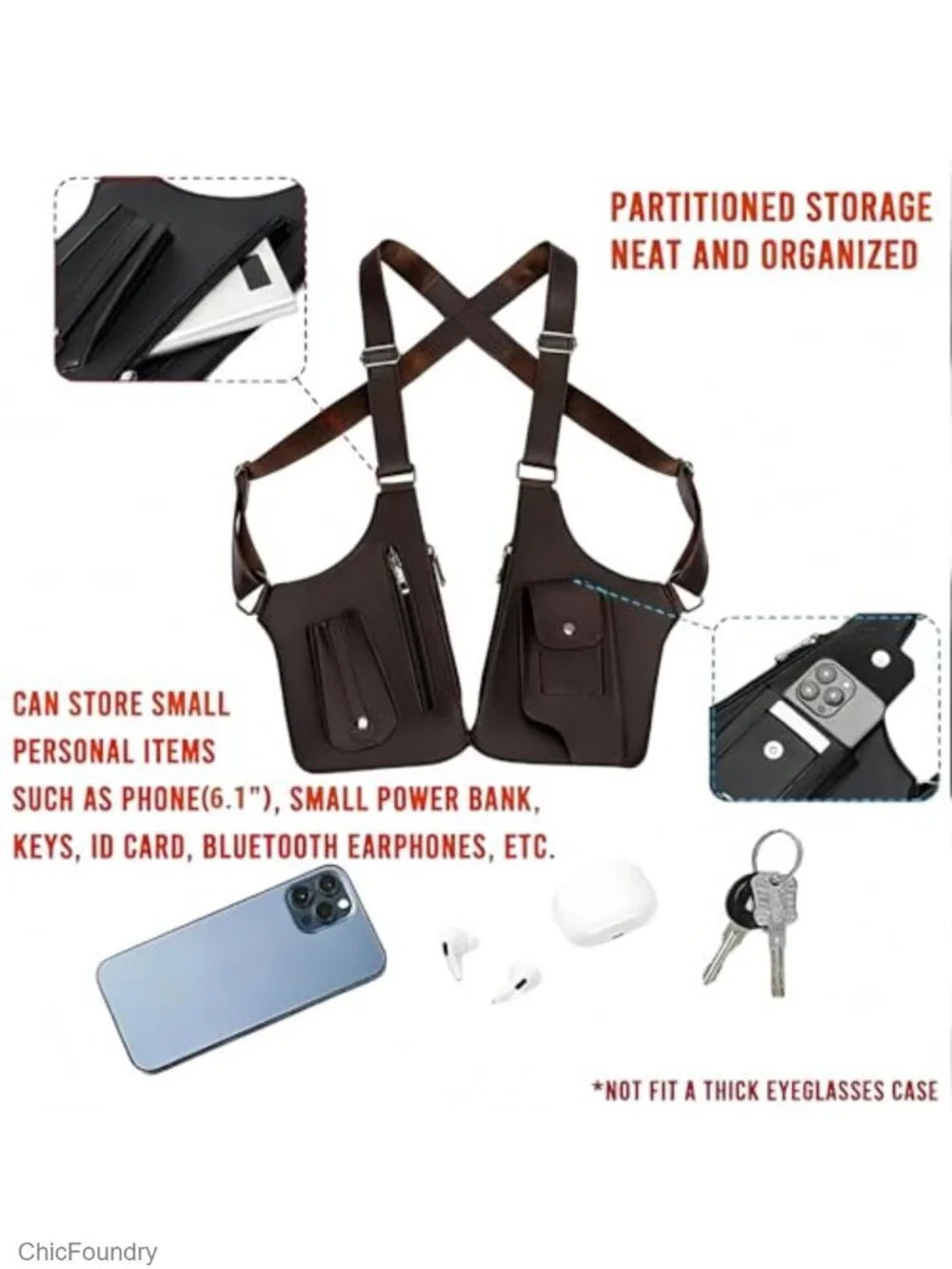 Tactical Concealed Carry Underarm Holster Bag Men Crossbody Travel Wallet